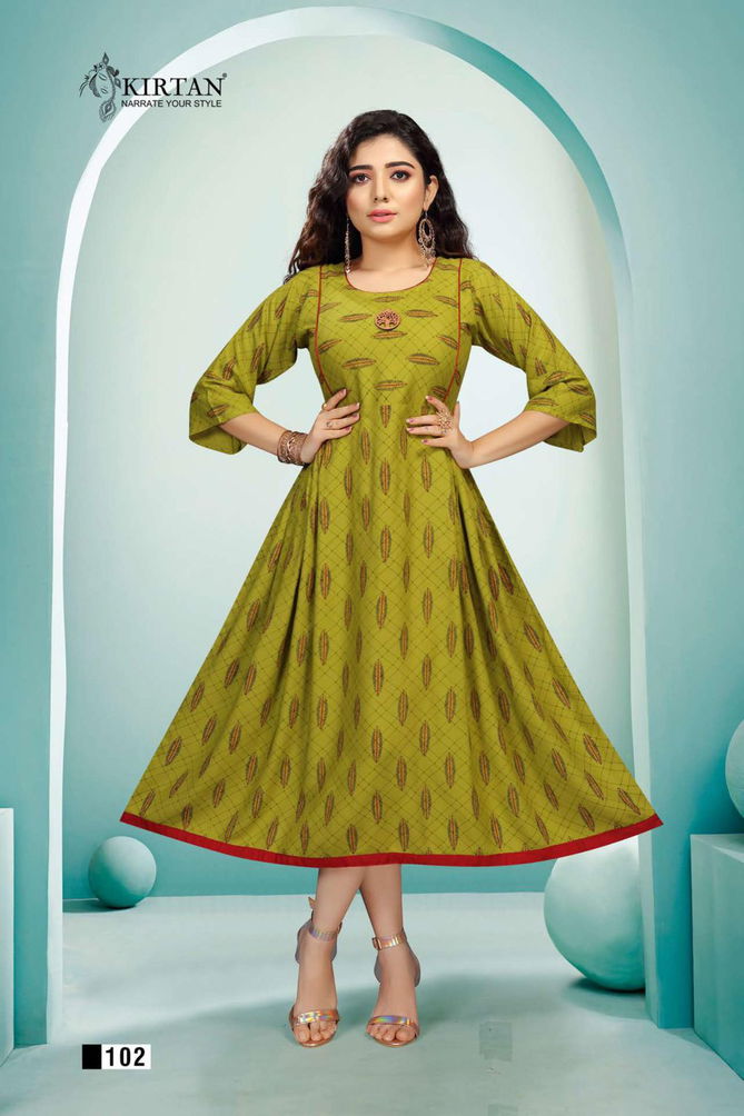 Kirtan Nitya Latest Designer Ethnic Wear Rayon Anarkali Kurti Collection